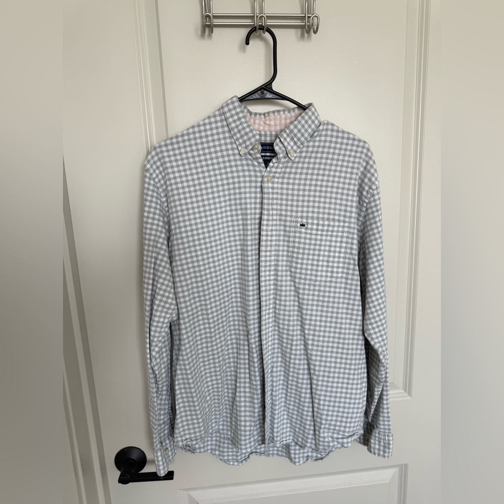 Crown & Ivy Gray and White Dress Shirt Classic Fit